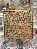 Vintage Volupte Enamel Powder Compact, Signed “Gaige”, All-Over Hand-Painted Swallow & Floral Design, 7.5cm
