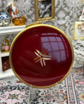 Vintage Mascot Red Enamel Powder Compact – Gold Starburst, 7cm