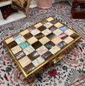 Vintage Clover Musical Compact: Mother of Pearl Abalone Inlay, Made in England