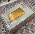 Glamorous Vintage Gold Tone Lipstick Holder in Original Box - Mid-Century Kigu Lipmirror