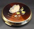 Vintage Stratton Butterfly Powder Compact: Gold-Tone Finish, Original Box