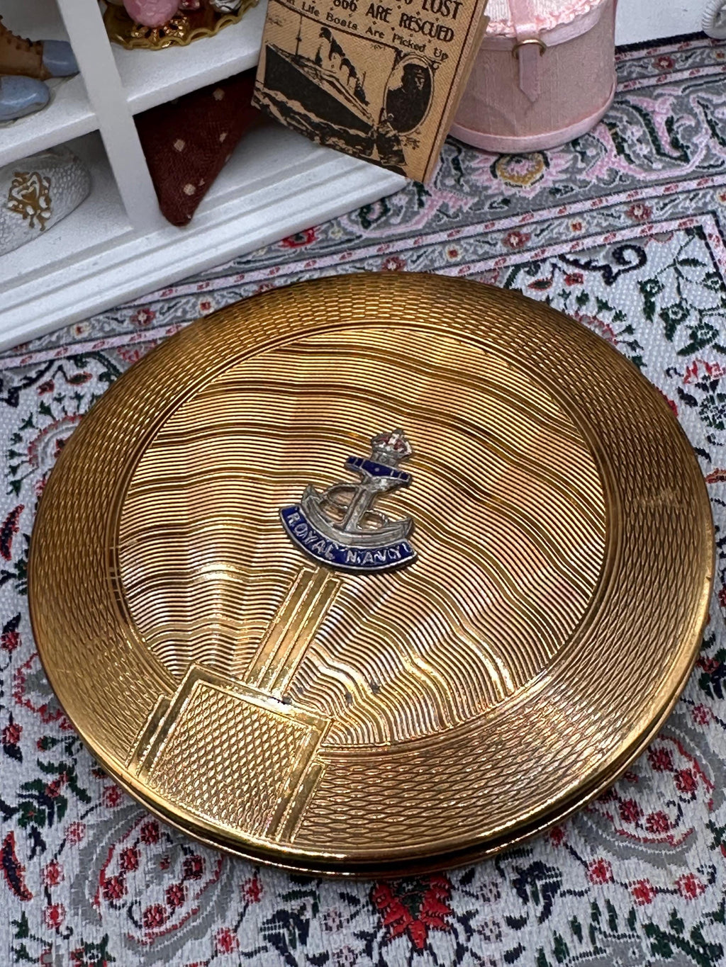 Vintage Royal Navy Powder Compact – Zenette England – 9cm – Military Sweetheart Compact