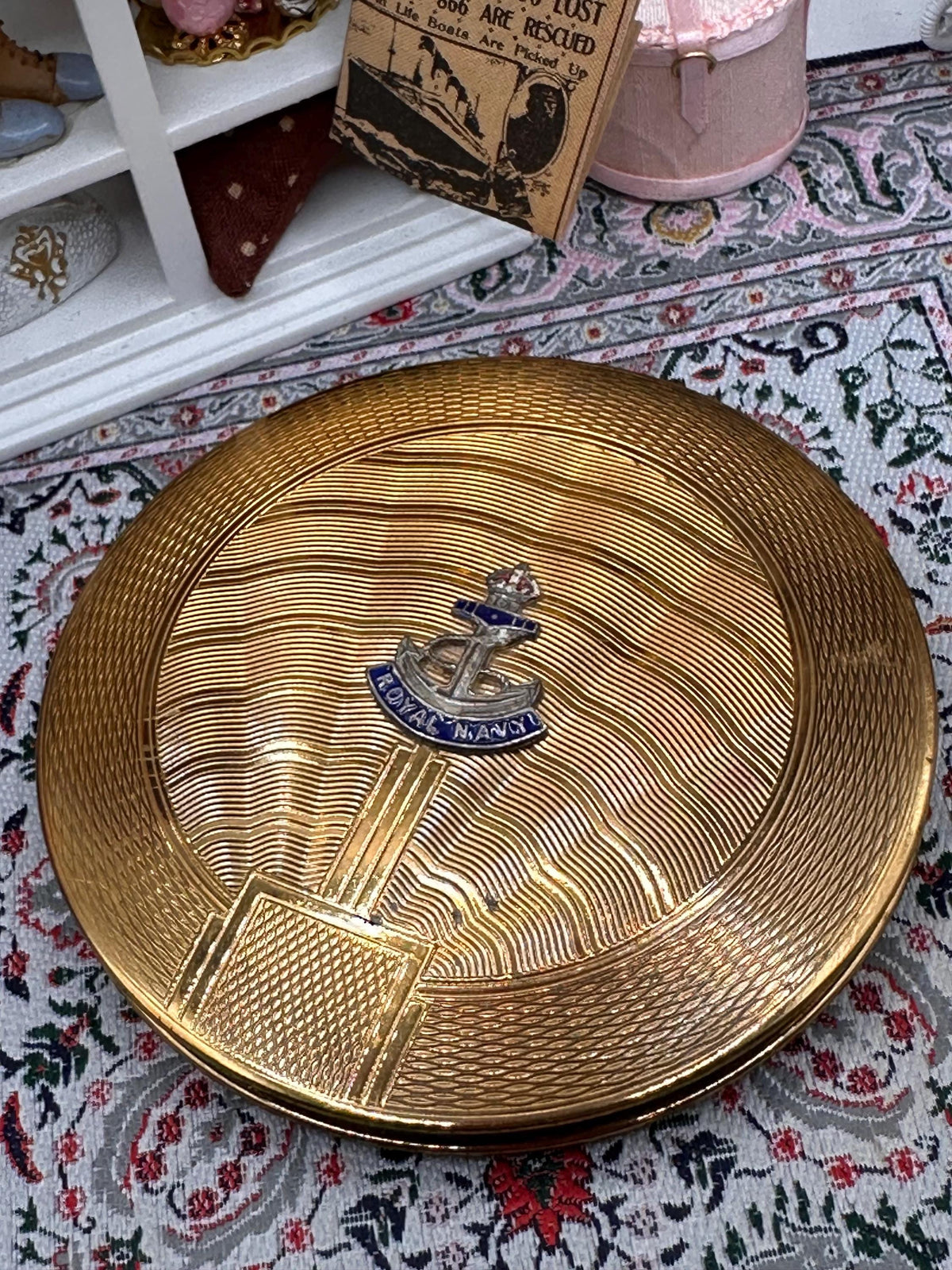 Vintage Royal Navy Powder Compact – Zenette England – 9cm – Military Sweetheart Compact