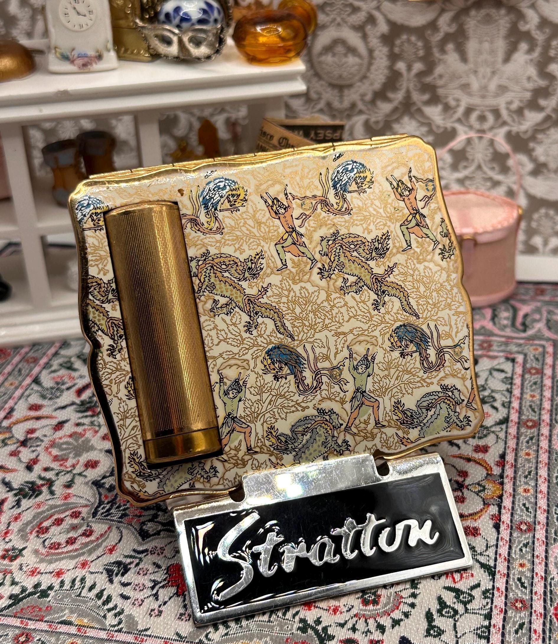 Stratton No.1 Combination Compact with Lipstick Holder – Vintage 1950s Loose Powder Compact
