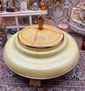 Vintage Yellow Bakelite Musical Powder Pot Bowl – 1950s Vanity Decor