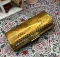 Vintage Kigu Cigarette Barrel Case – Gold Tone Textured Metal
