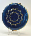 Vintage Kigu Powder Compact: Blue Enamel Starburst Design, Unused, Boxed