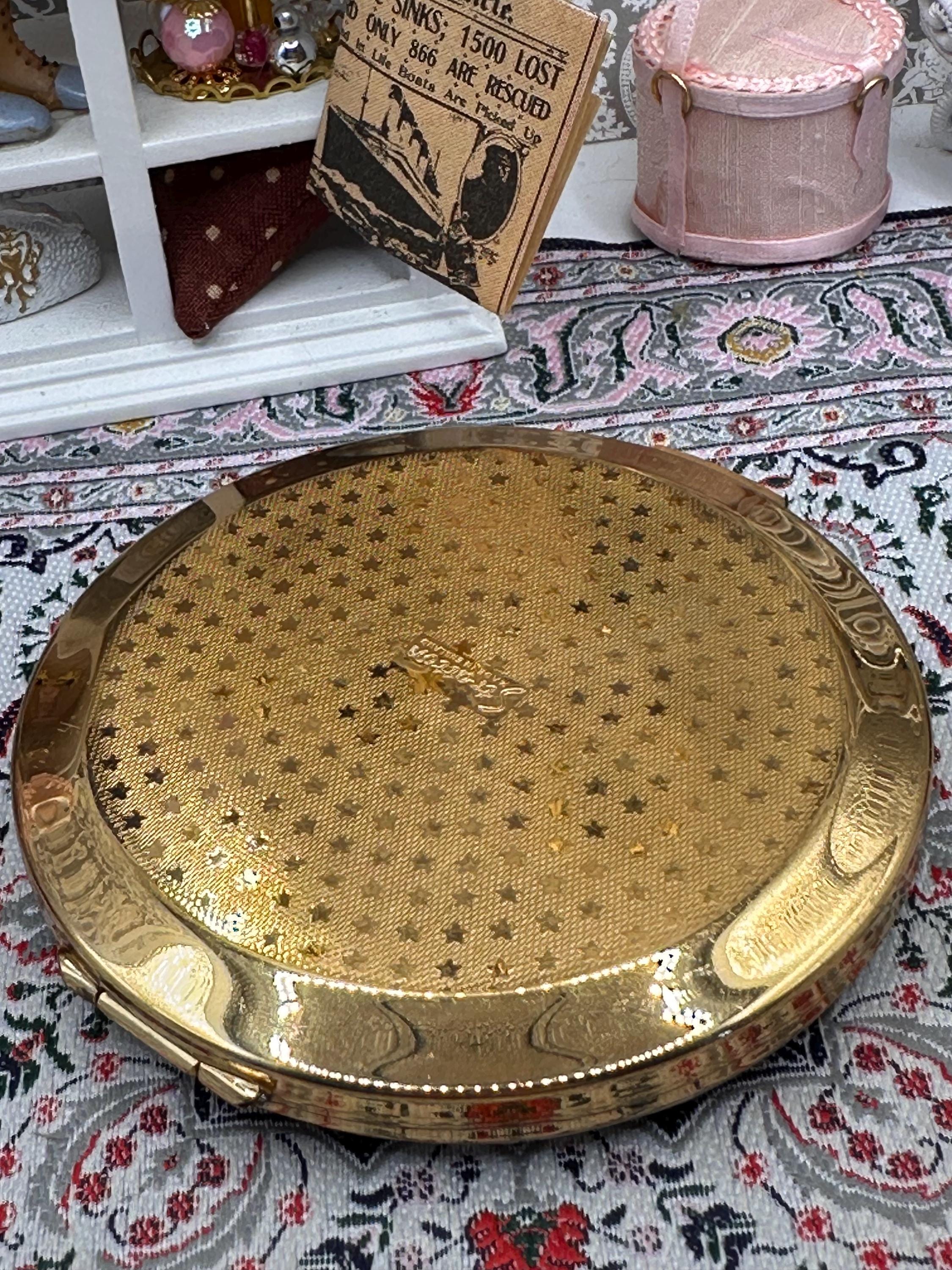 Vintage Stratton Powder Compact: Mother of Pearl Mosaic Vanity Compact (1950s)