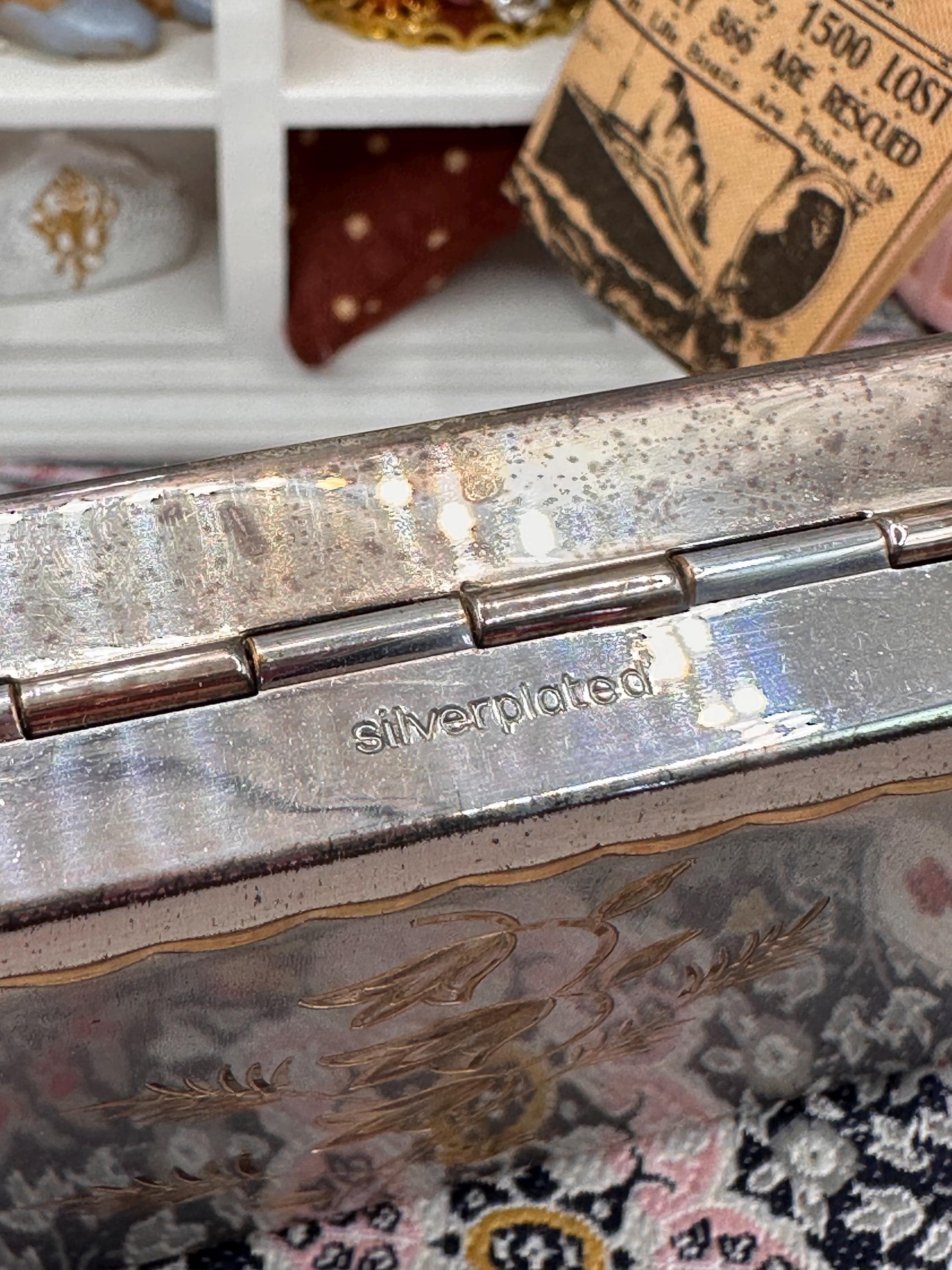 Vintage Reuge Musical Powder Compact Silver Plated Swiss Movement Fascination Tune Boxed Vanity Compact