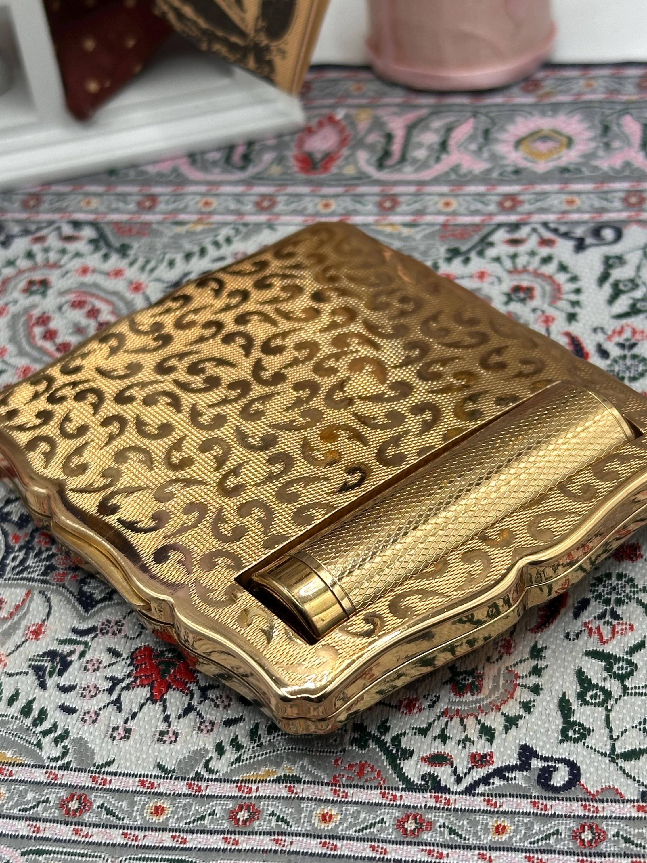 Vintage Stratton Princess Powder Compact, Persian Design Compact Mirror, Stratton No 1 Compact, Mid Century Vanity Compact, Collectible
