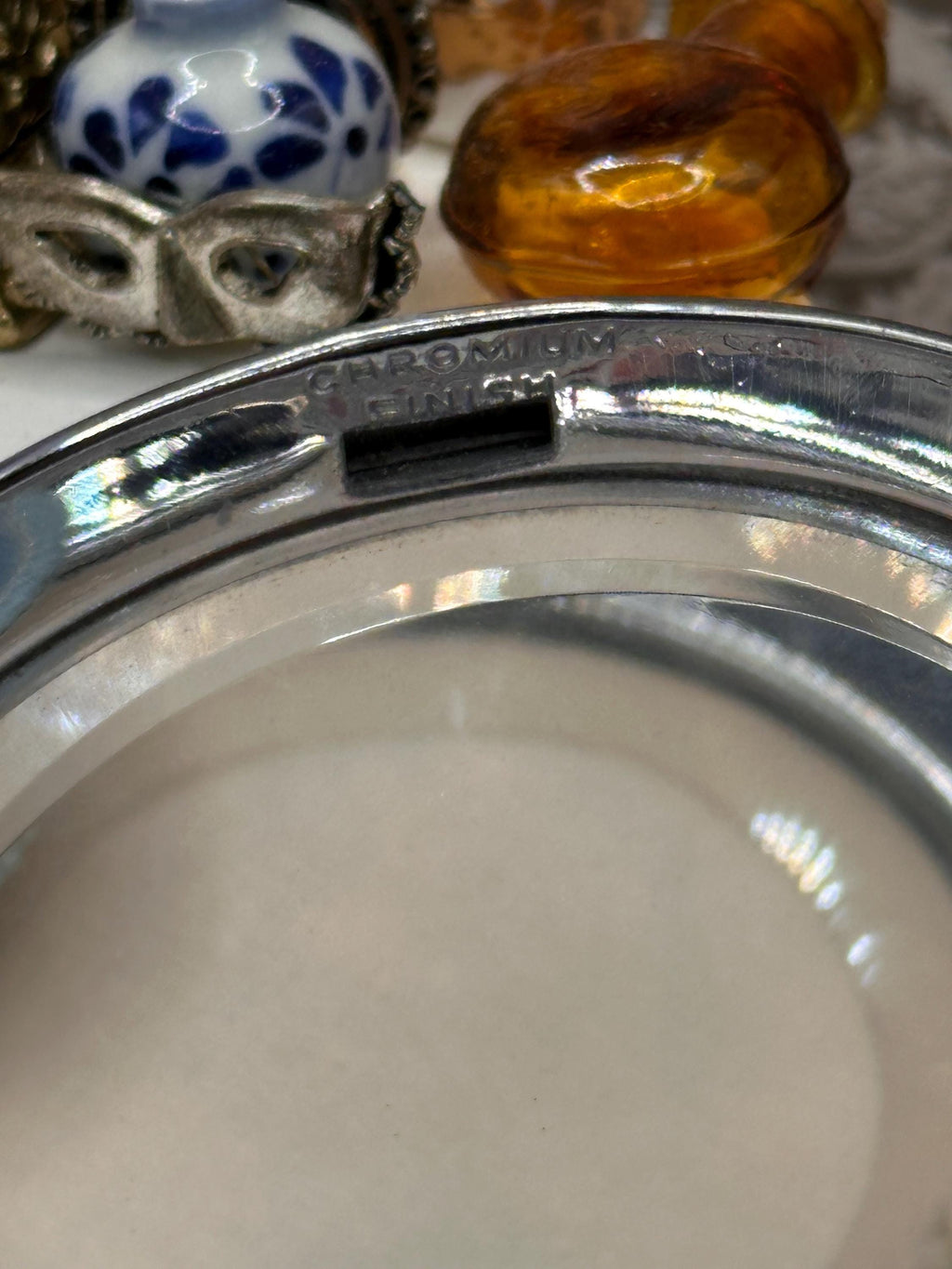 Vintage Guilloché Powder Compact | Large 9cm Silver Tone Compact | Art Deco Inspired Engine Turned Vanity Compact