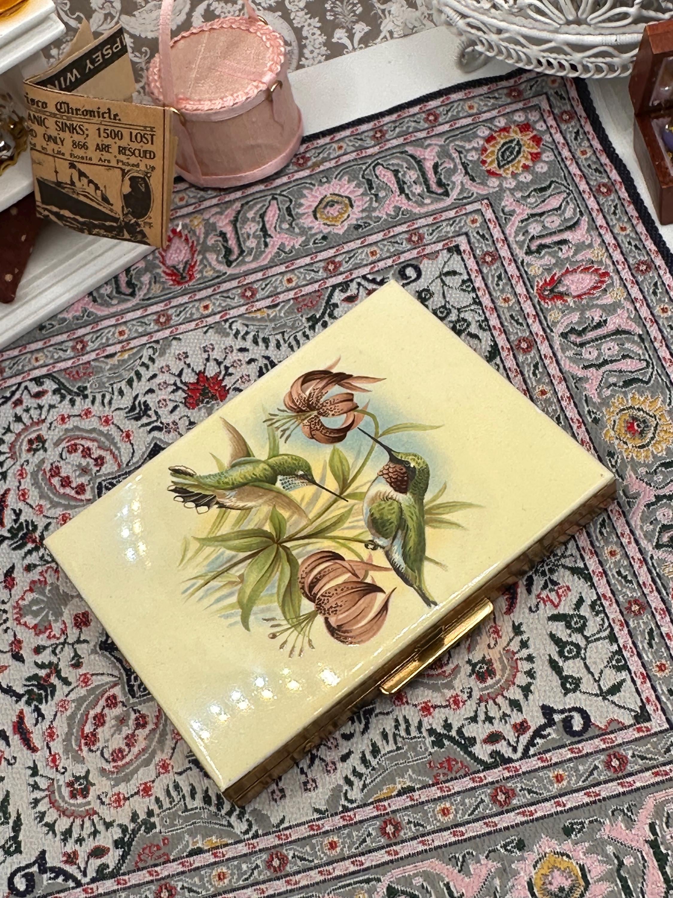 Vintage Kigu Cigarette Case, Vintage Kigu Card Case, Hummingbird Cigarette Holder, Mid Century British Vanity Accessory, Gold Tone Kigu Case