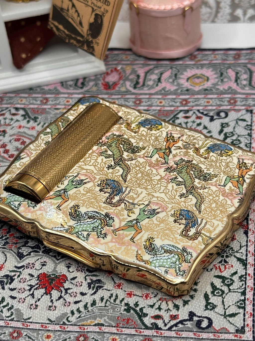 Vintage Stratton Princess Powder Compact, Persian Design Compact Mirror, Stratton No 1 Compact, Mid Century Vanity Compact, Collectible