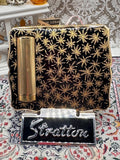 Vintage Stratton No 2 Powder Compact, Black and Gold Snowflake Design, Stratton Convertible Compact, Mid Century Vanity Compact, Collectible