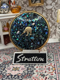 Vintage Stratton Kiwi Bird Abalone Powder Compact | Mother of Pearl Mosaic Powder Compact | New Zealand Souvenir Vanity Compact | 7.5cm