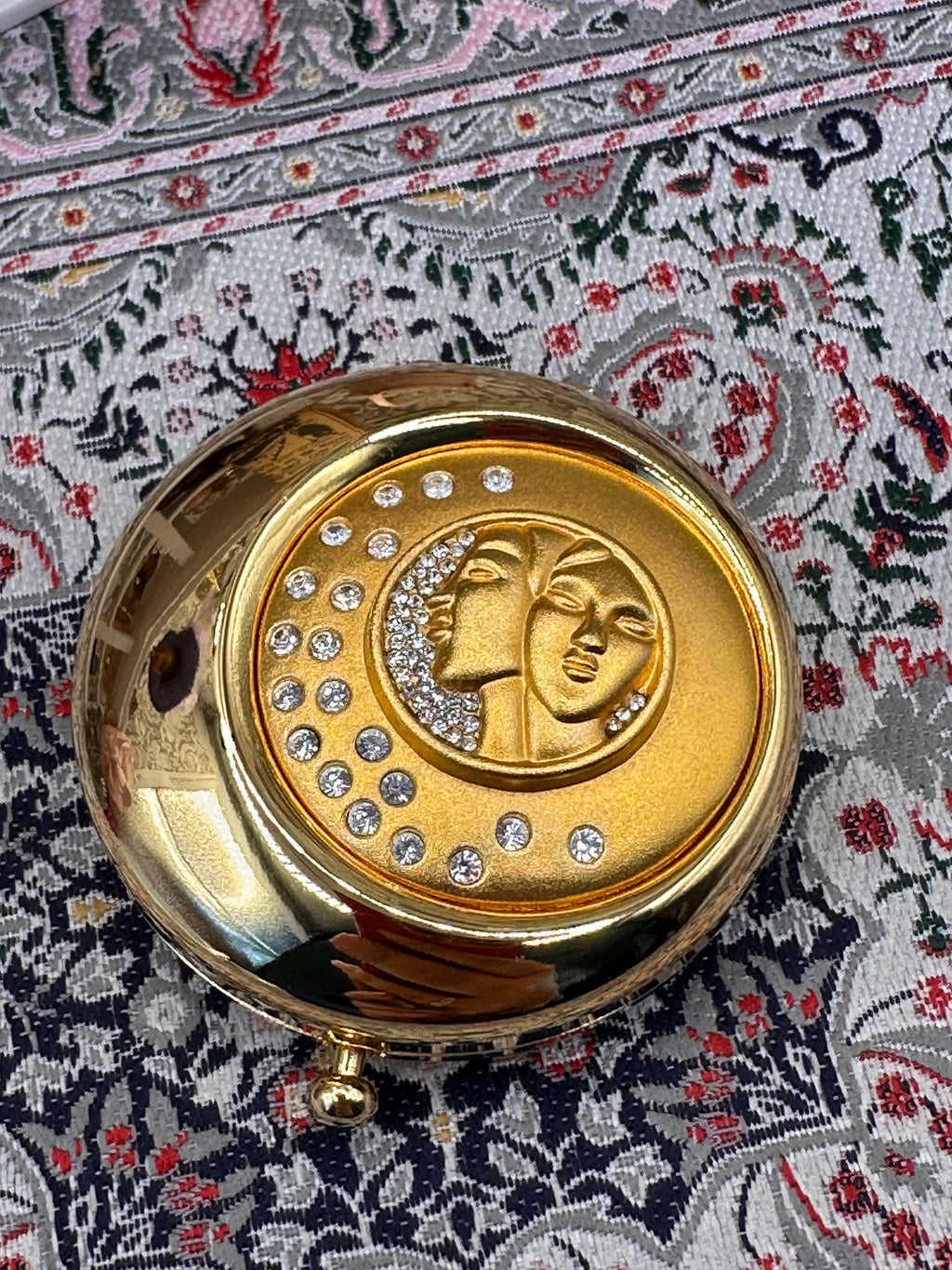 Vintage Estée Lauder Golden Gemini Lucidity Powder Compact | Boxed Zodiac Collectible Powder Compact | Refillable Designer Vanity Compact