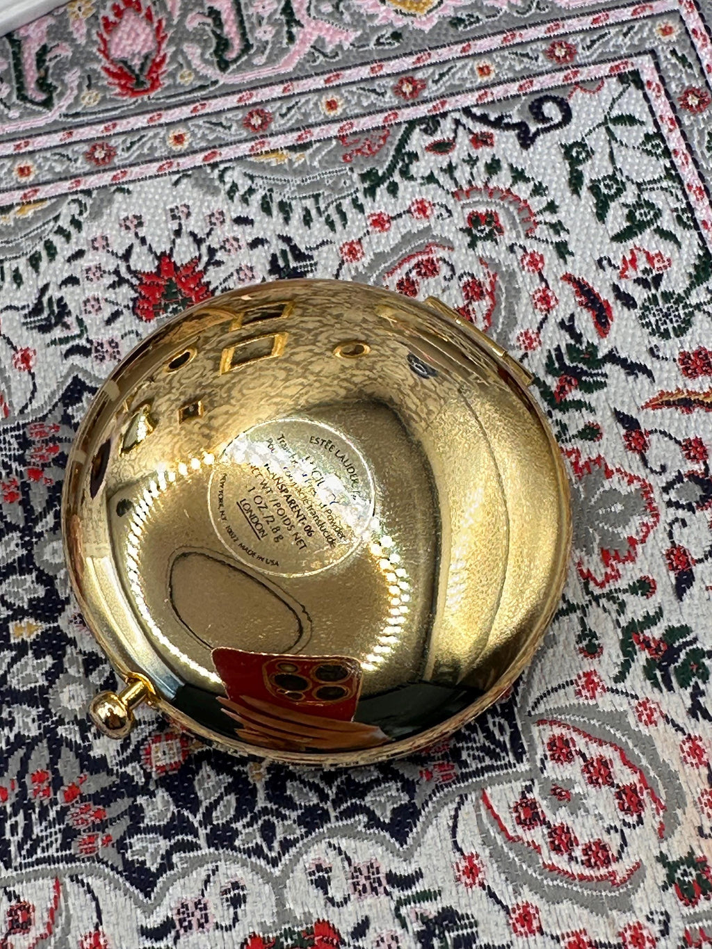 Vintage Estée Lauder Golden Gemini Lucidity Powder Compact | Boxed Zodiac Collectible Powder Compact | Refillable Designer Vanity Compact