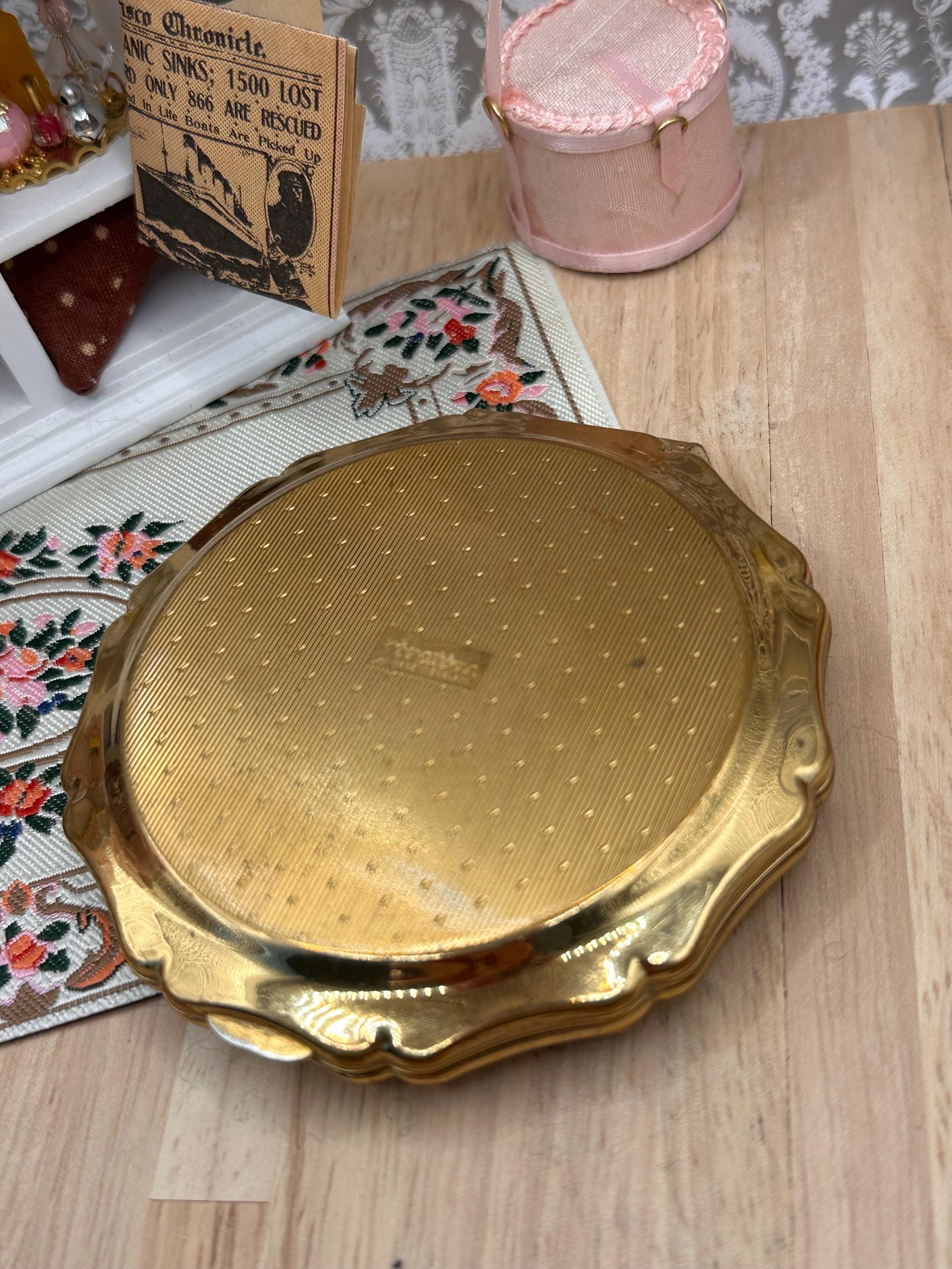 Vintage Stratton Mother of Pearl Powder Compact with Original Box, Pouch & Sifter – Convertible Compact – England