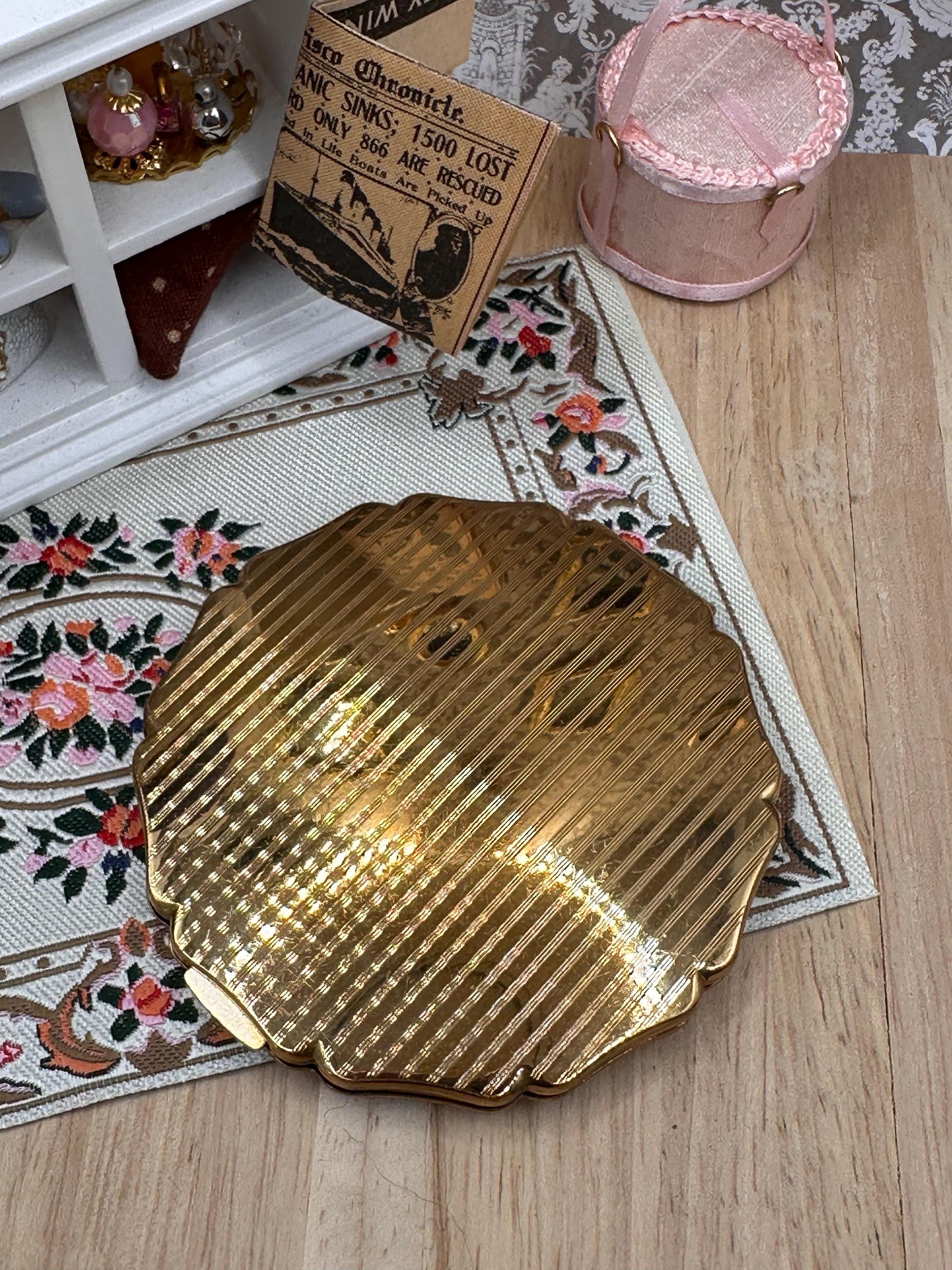 Vintage Stratton Boxed Matching Compact & Lipstick Holder Set | Gold Tone Floral Engine Turned | Original Puff | Vanity Gift