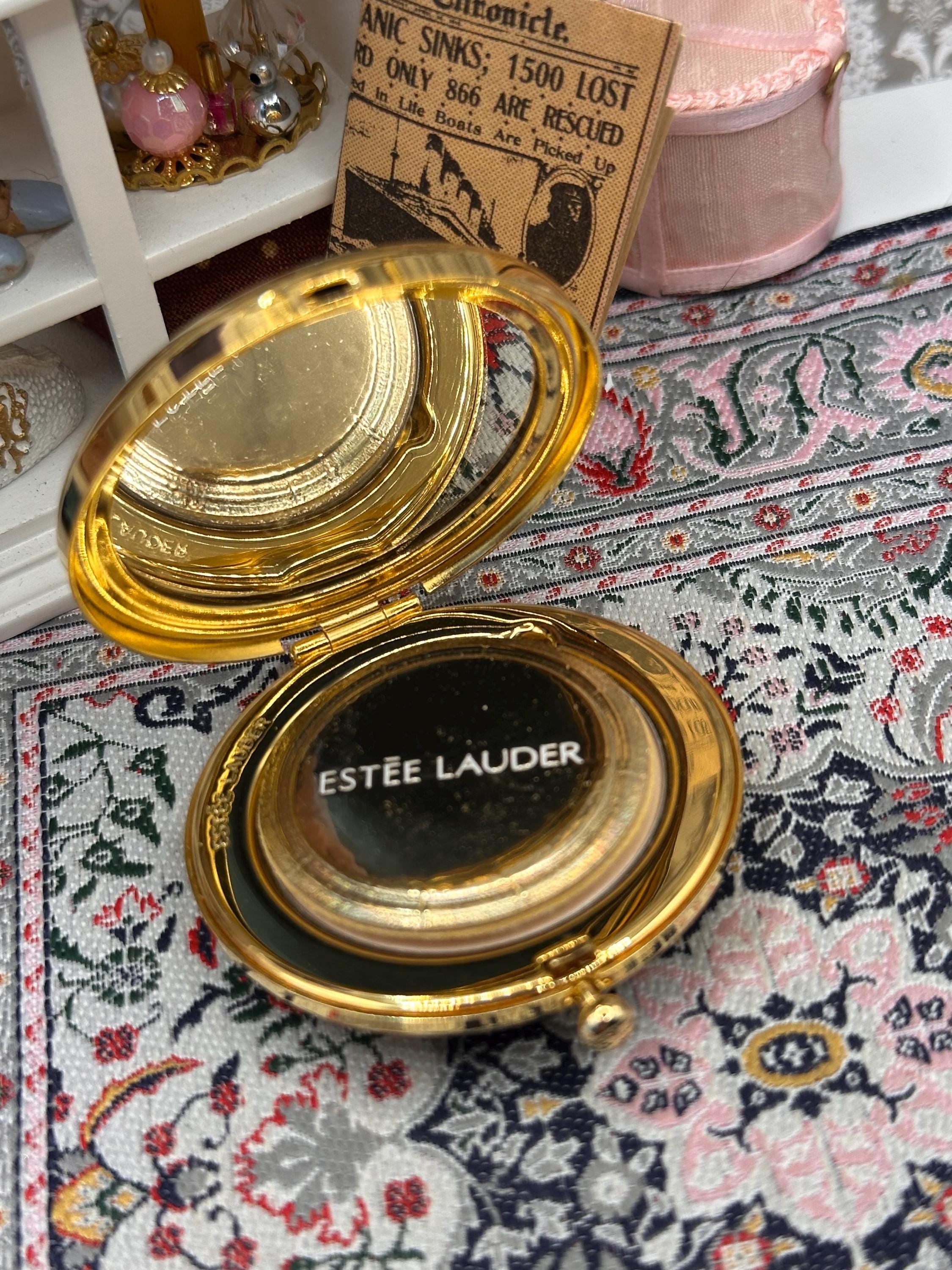 Vintage Estée Lauder Golden Gemini Lucidity Powder Compact | Boxed Zodiac Collectible Powder Compact | Refillable Designer Vanity Compact