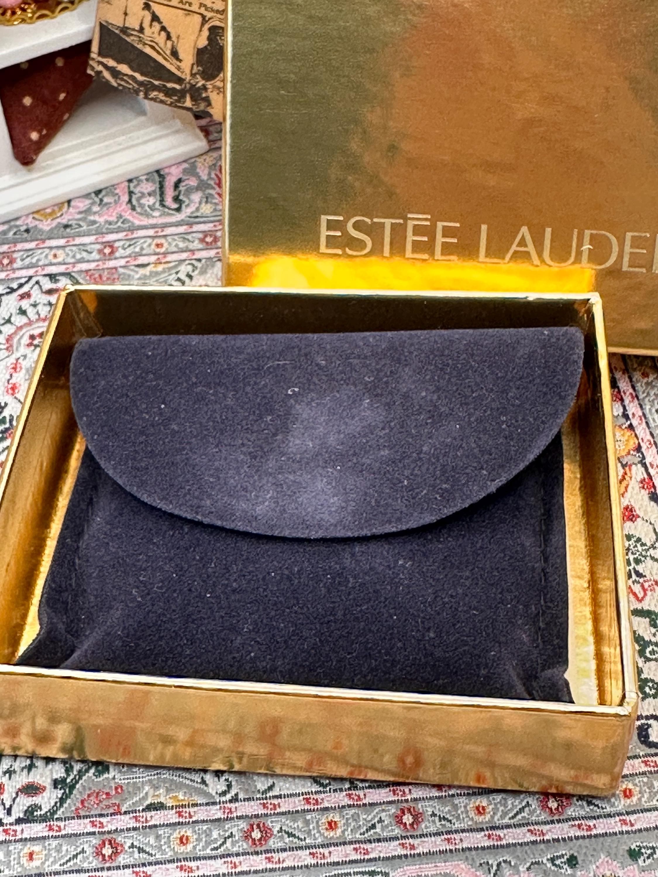 Vintage Estée Lauder Golden Gemini Lucidity Powder Compact | Boxed Zodiac Collectible Powder Compact | Refillable Designer Vanity Compact