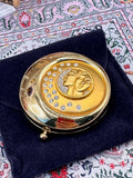 Vintage Estée Lauder Golden Gemini Lucidity Powder Compact | Boxed Zodiac Collectible Powder Compact | Refillable Designer Vanity Compact