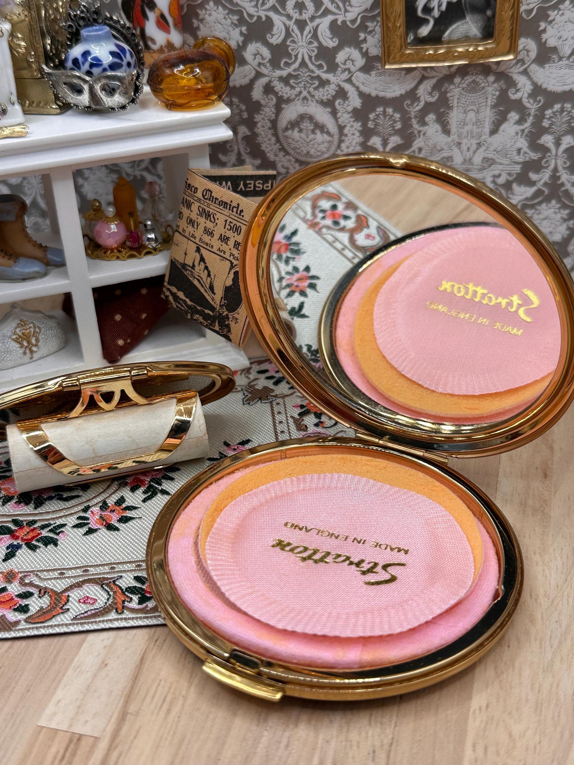 Vintage Stratton Boxed Powder Compact & Lip View Mirror Set, Unused, Made in England