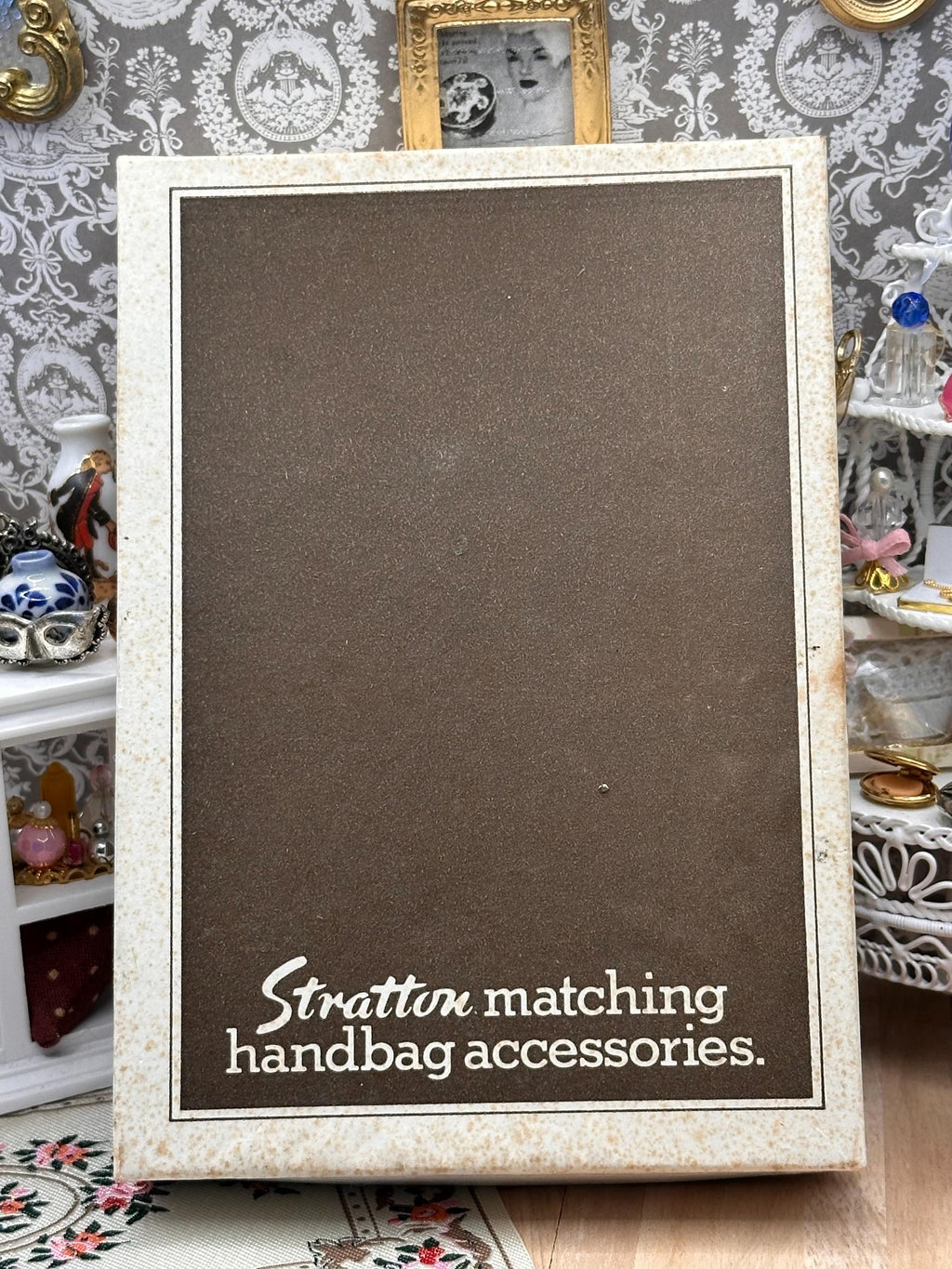 Vintage Stratton Boxed Powder Compact & Lip View Mirror Set, Unused, Made in England