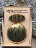 Vintage Stratton Boxed Powder Compact & Lip View Mirror Set, Unused, Made in England