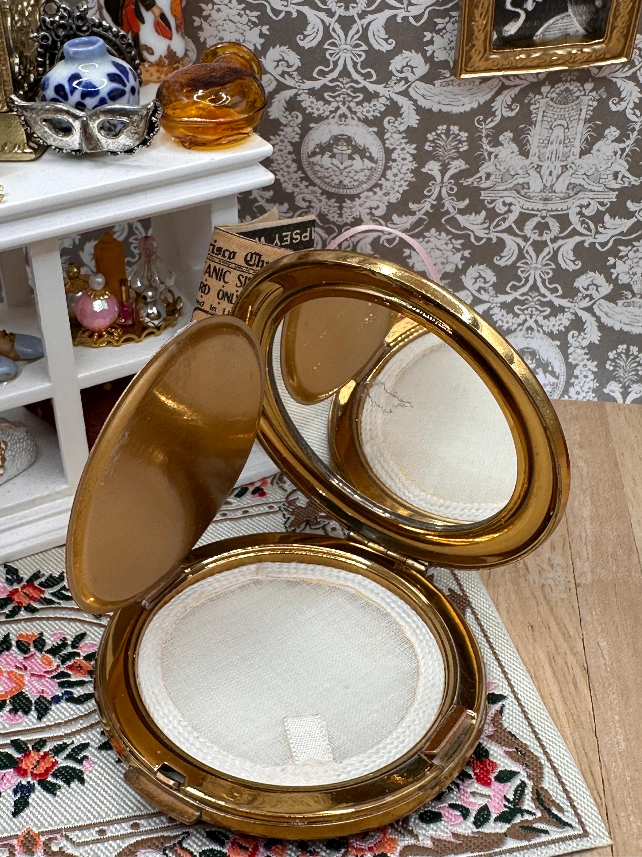 Vintage Mascot ASB Powder Compact Sky Blue & Gold Stars 6.5cm Mid Century Vanity Compact Original Sifter