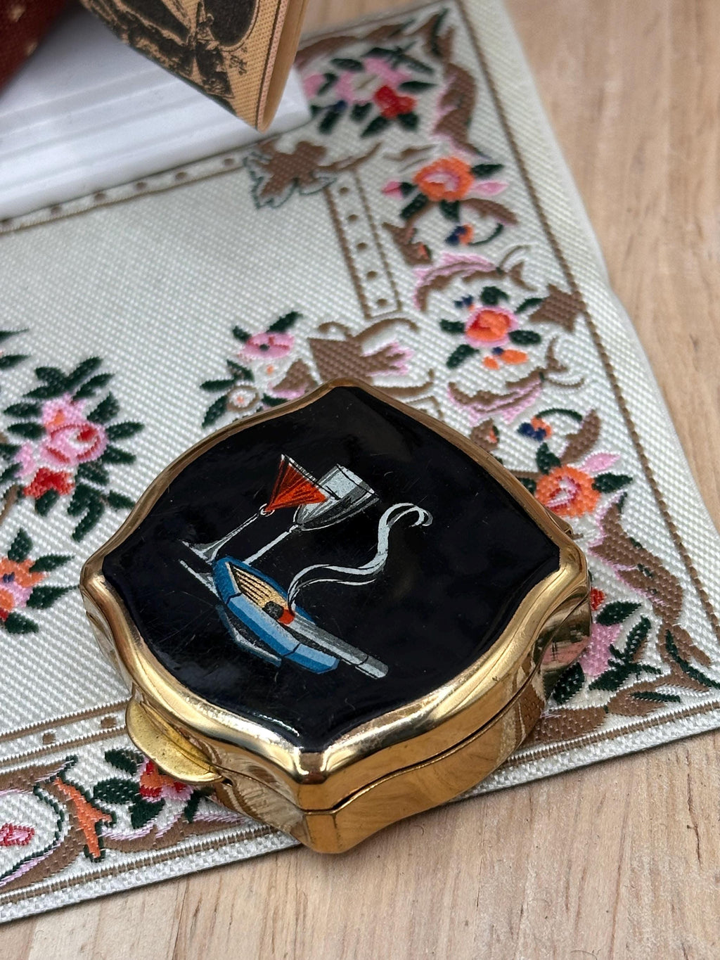 Vintage Stratton Cocktail Enamel Personal Ashtray 4cm Unused Mid Century Pocket Ashtray Made in England