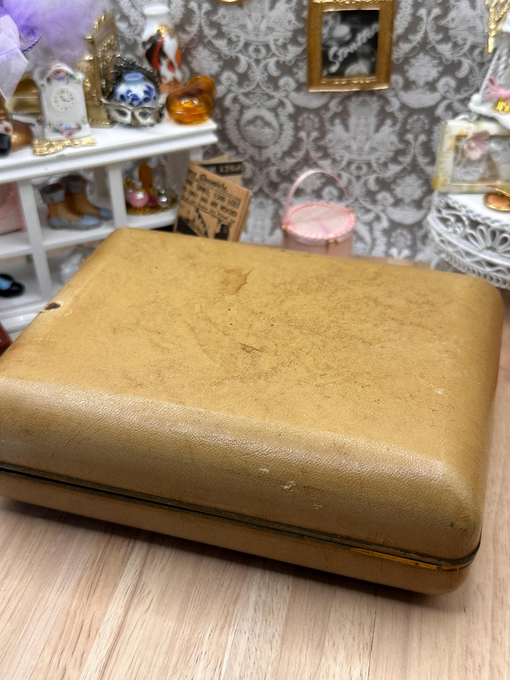 Vintage Stratton Boxed Matching Compact & Lipstick Holder Set | Gold Tone Floral Engine Turned | Original Puff | Vanity Gift