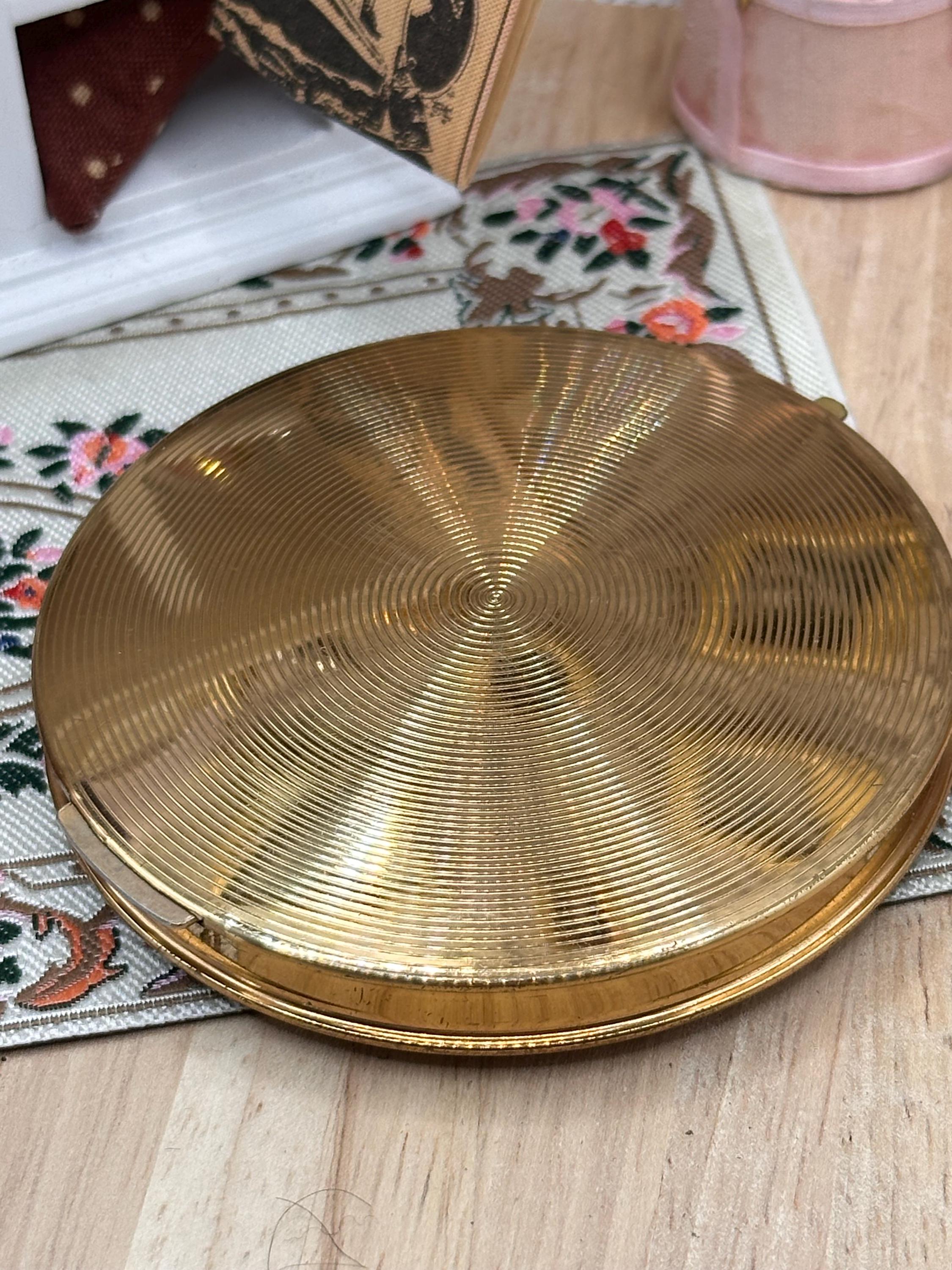 Vintage Stratton ‘Sous l’Empire’ Powder Compact by Édouard Renaudin 7.5cm with Pouch