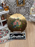 Vintage Stratton Princess Powder Compact by Suzy Seriau with Original Velvet Pouch – Hand Painted Floral Bouquet – 7.5cm