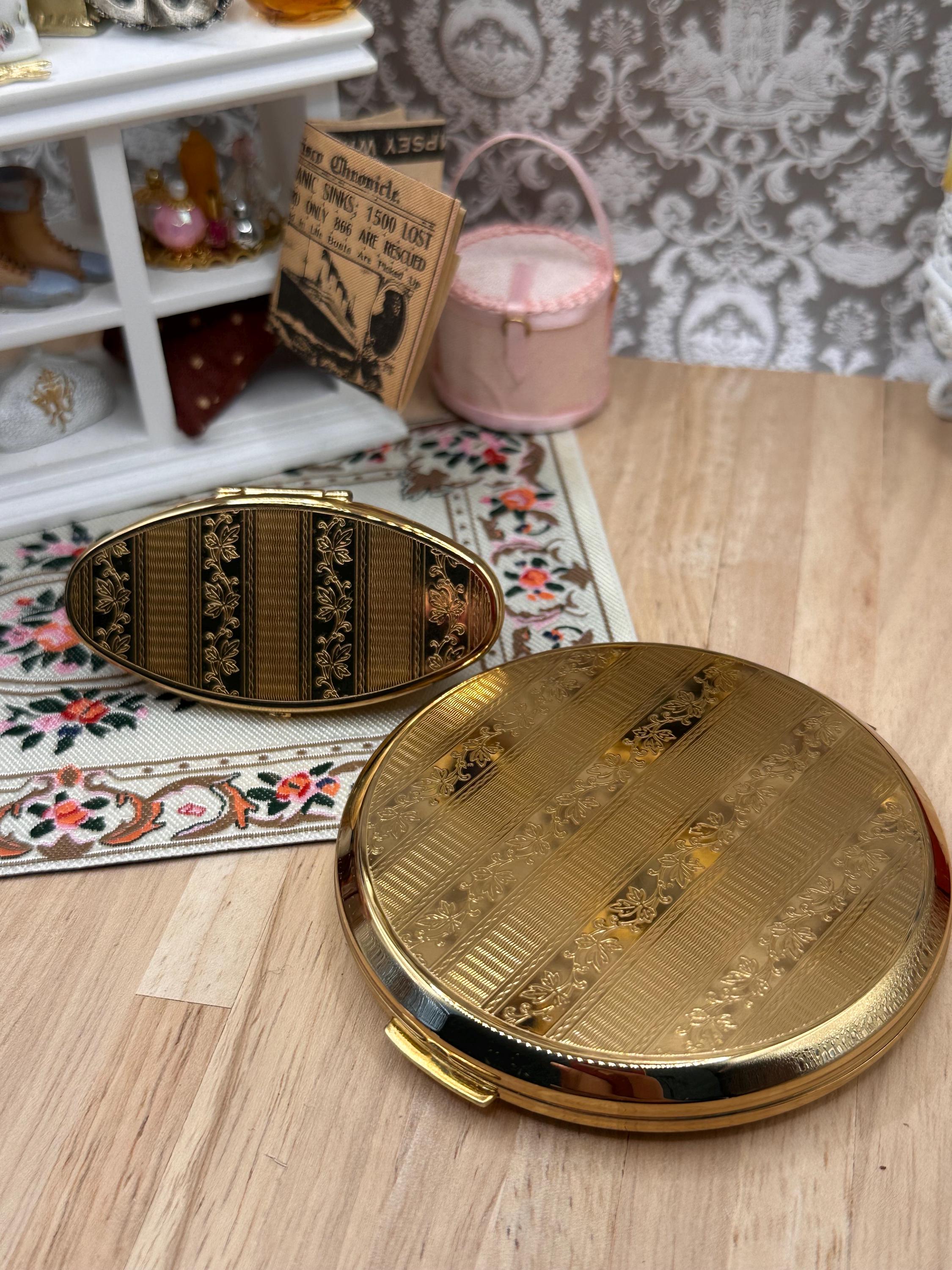 Vintage Stratton Boxed Powder Compact & Lip View Mirror Set, Unused, Made in England