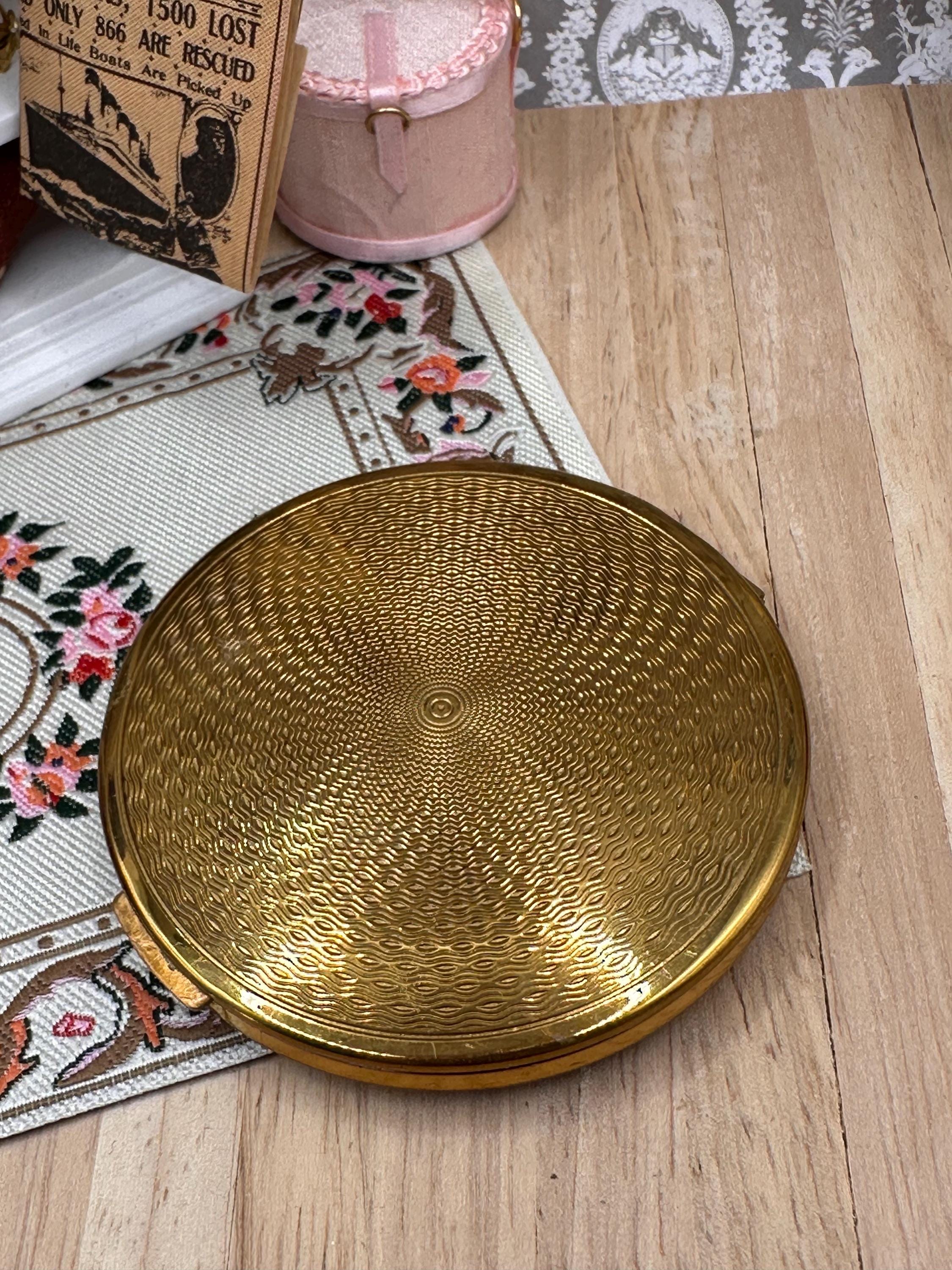 Vintage Mascot ASB Powder Compact Sky Blue & Gold Stars 6.5cm Mid Century Vanity Compact Original Sifter