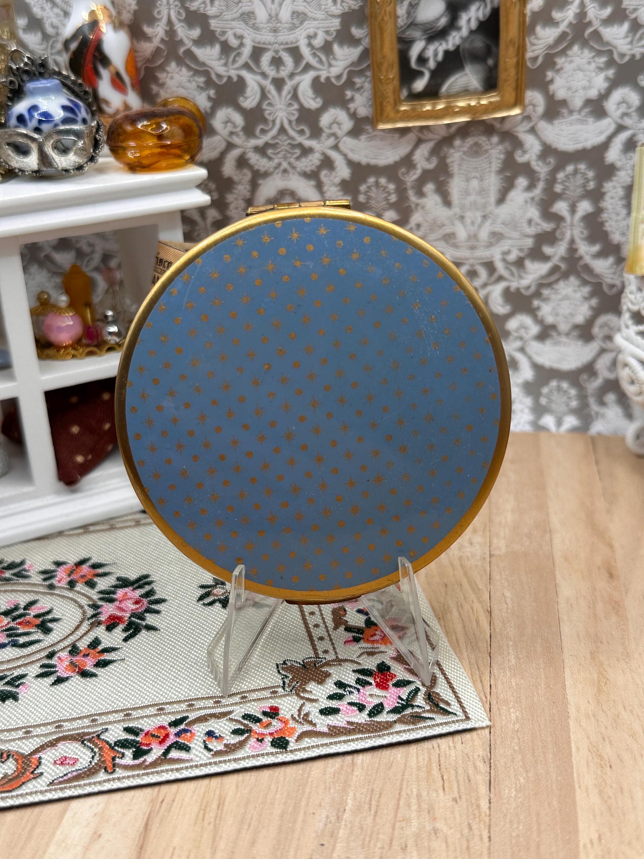 Vintage Mascot ASB Powder Compact Sky Blue & Gold Stars 6.5cm Mid Century Vanity Compact Original Sifter
