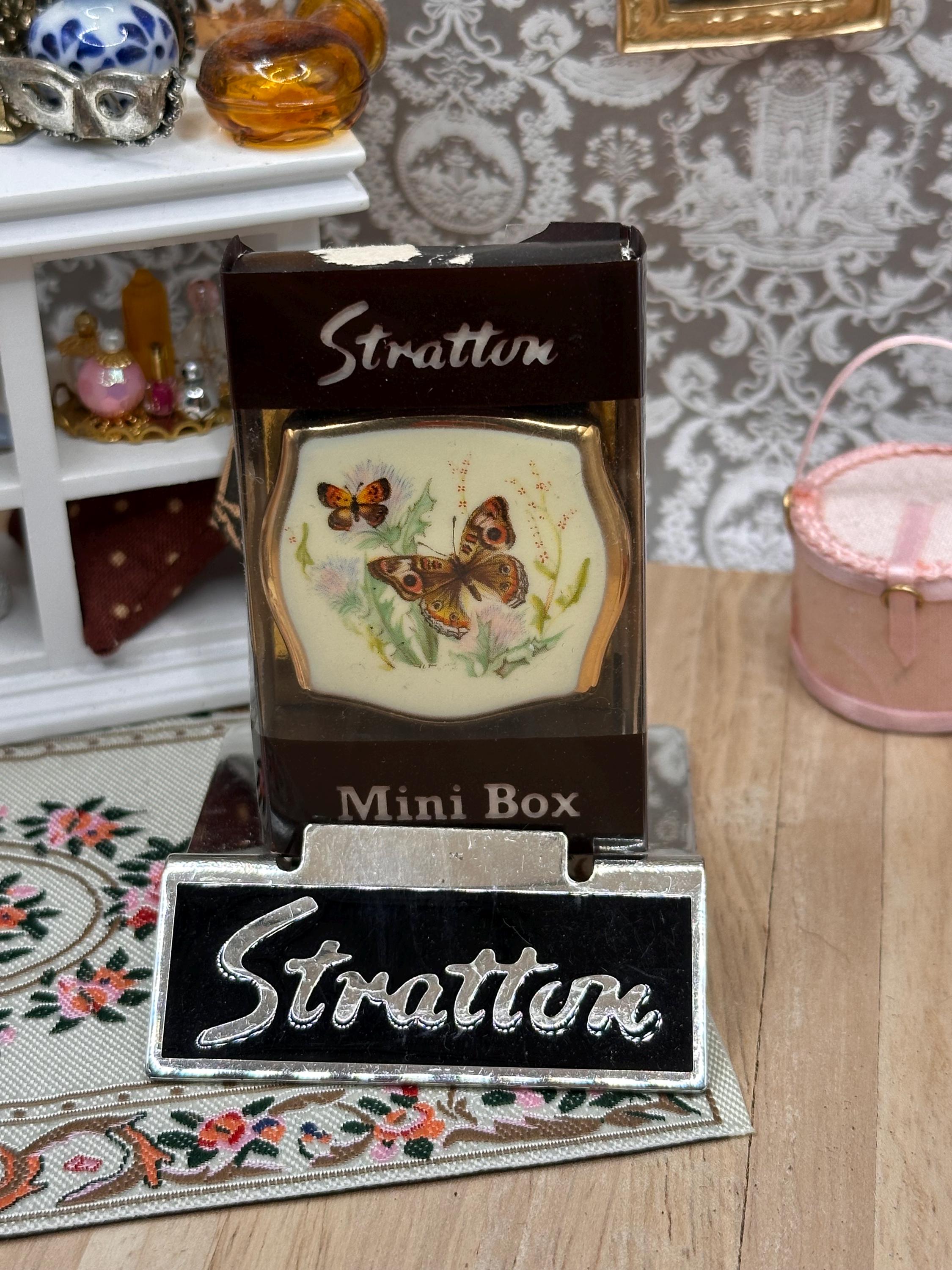 Vintage Stratton Butterfly Mini Pill Box | New Old Stock Boxed | Enamel Butterfly Trinket Box | Made in England | 4cm