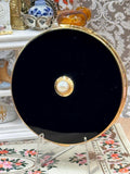 Vintage Ciro of Bond Street Black Enamel Powder Compact 7cm – Unused with Original Puff, Sifter & Pouch