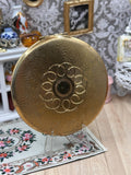 Vintage Kigu of London Gold Tone Powder Compact 8cm Engine Turned Vanity Mirror