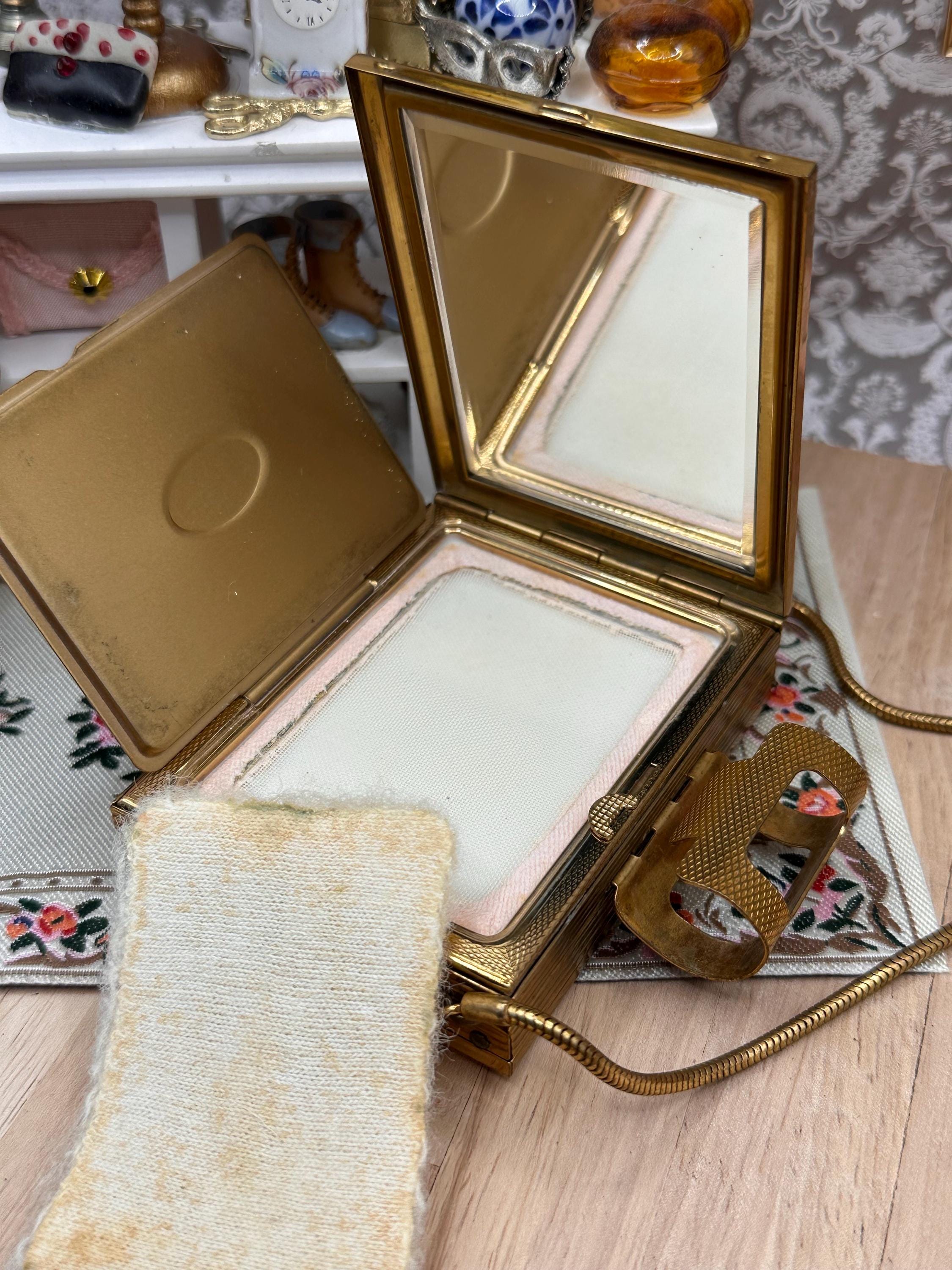 Vintage Kigu of London Mother of Pearl Party Case Carryall Compact Purse with Wrist Strap