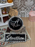 Rare Lulu Guinness for Stratton Black Enamel High Heel Shoe Pill Box | Collectible British Designer Vanity Accessory