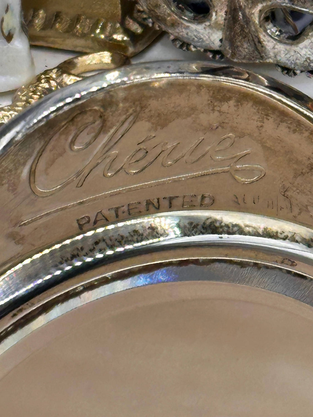 Kigu Cherie Solid Sterling Silver Heart Powder Compact 1961 Rare Boxed Vintage Vanity