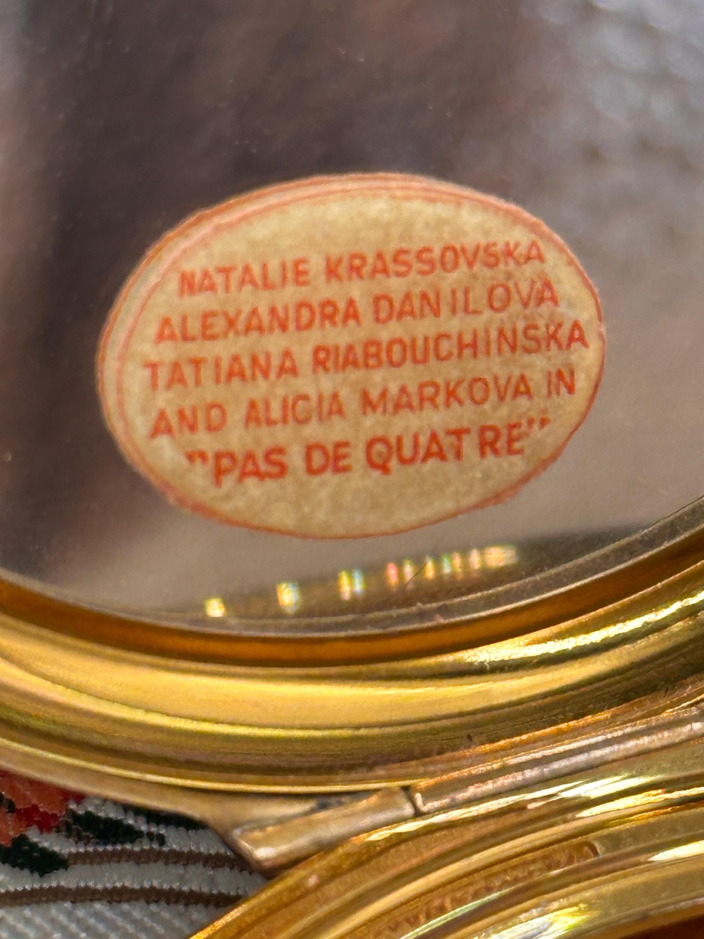 Vintage Stratton Baron Pas de Quatre Ballet Powder Compact – Markova Danilova Krassovska Riabouchinska 8cm