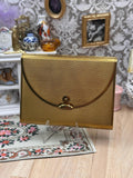 Vintage Coty Envelope Powder Compact Gold Tone Art Deco Vanity Case 1940s 1950s