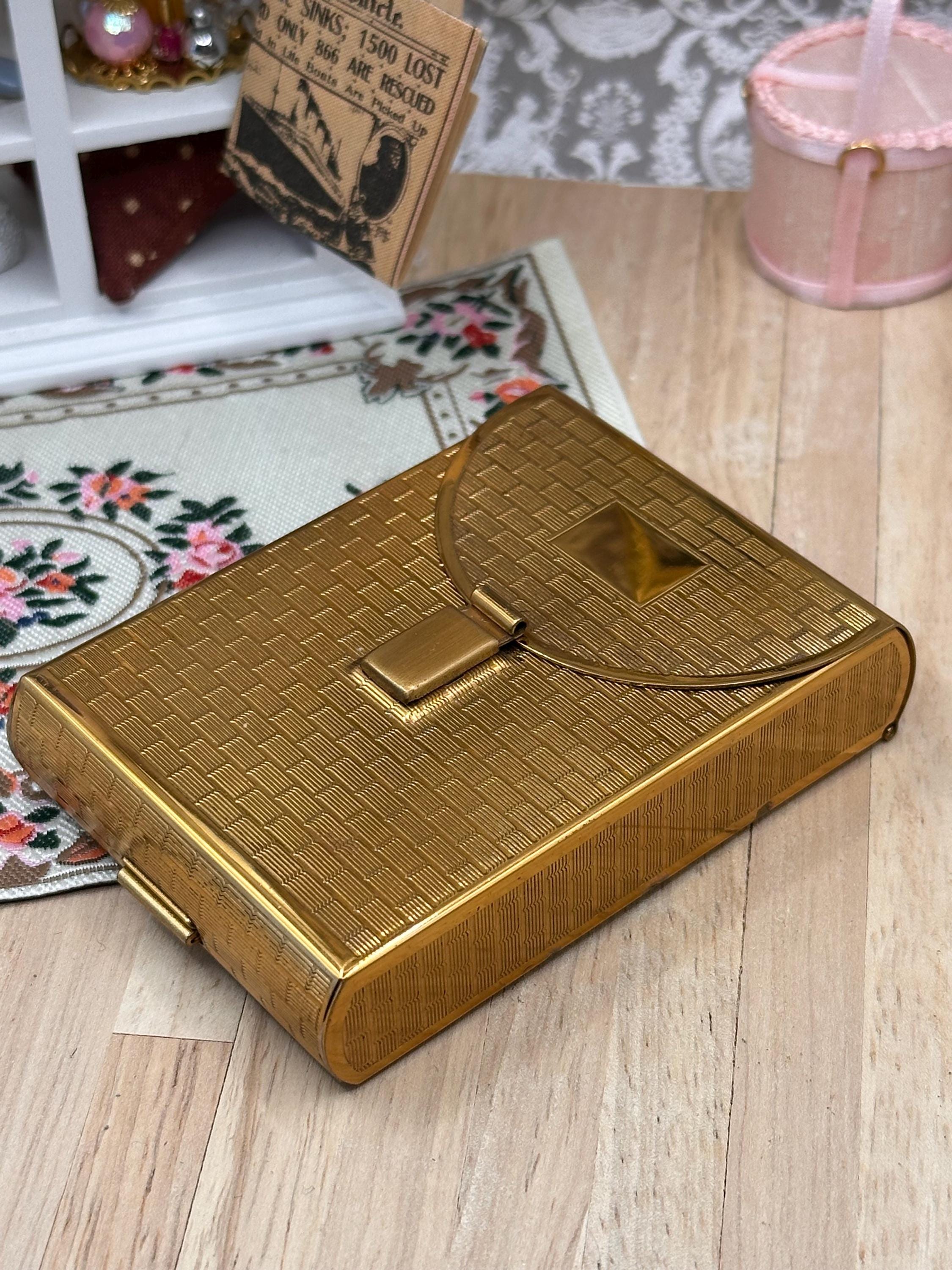 Vintage Mascot A.S.B. Combination Powder Compact Cigarette Case 1950s – Complete Unused Accessories