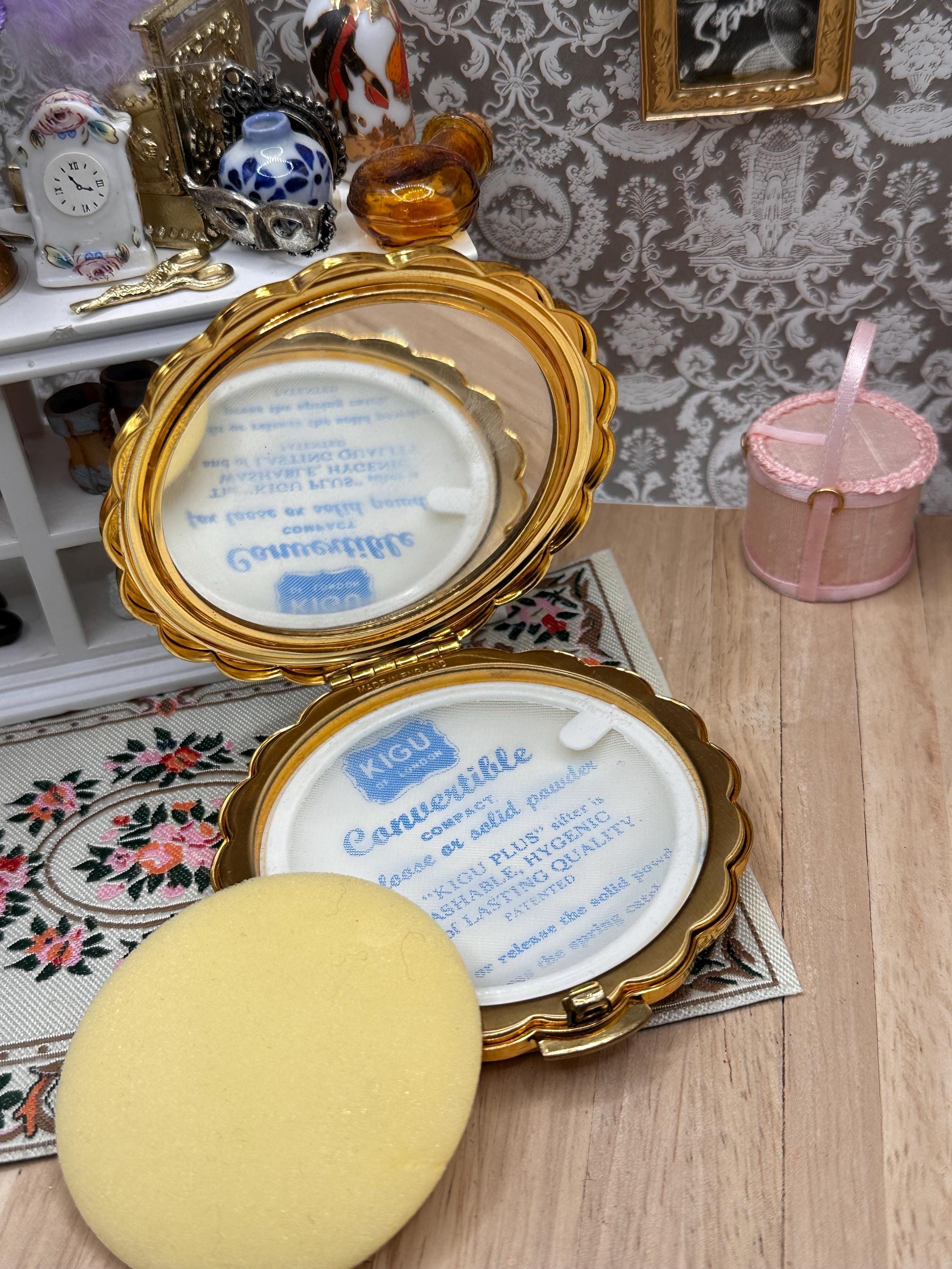 Vintage Kigu Convertible Powder Compact – Boxed Unused – Bronze Enamel – Complete Set