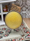 Vintage 1930s La Vogue Powder Compact Yellow Guilloché Enamel Patent 764576 Made in England