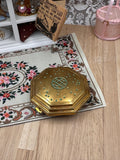Vintage 1920s Richard Hudnut Le Début Art Deco Compact – Rare Gold Tone Turquoise Detail