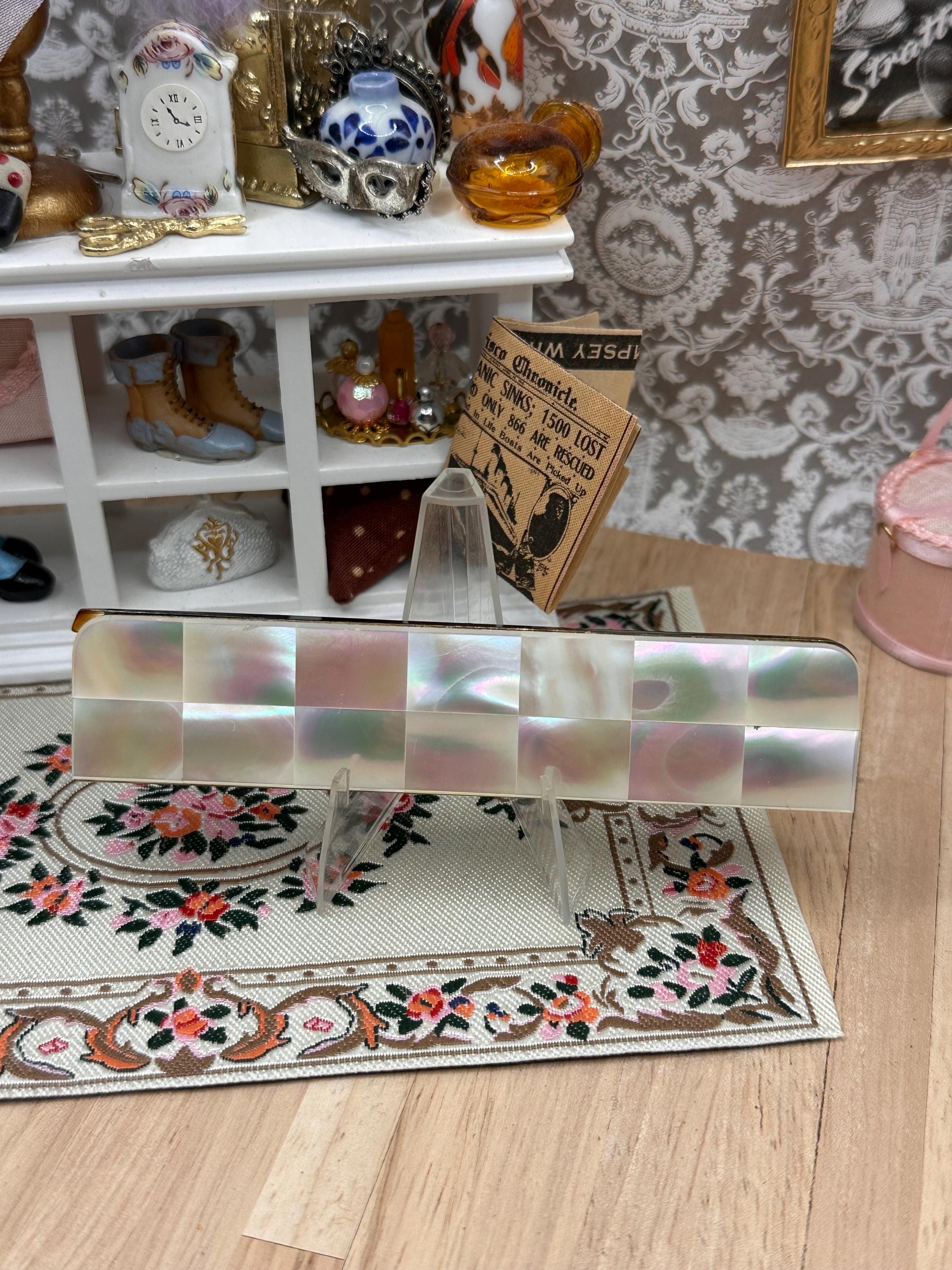 Vintage Mother of Pearl Comb in Gold Tone Case 10.5cm Vanity Dressing Table Travel Comb Mid Century